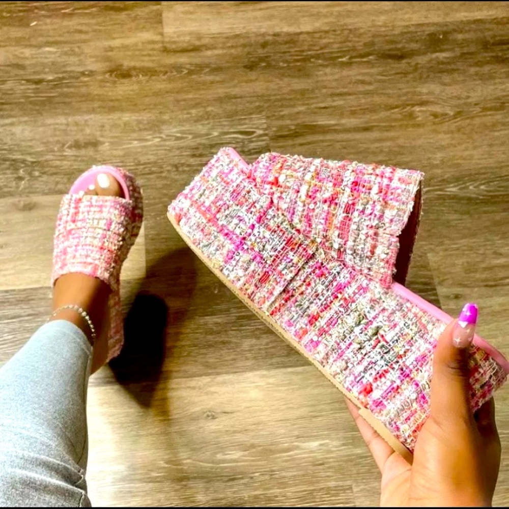 Tweed Couture Platform Sandal (colors available)